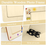 HASTHIP Wooden Photo Frame Kit for DIY Crafts with 6 Frames and 30 3D Decals | Eco Wood