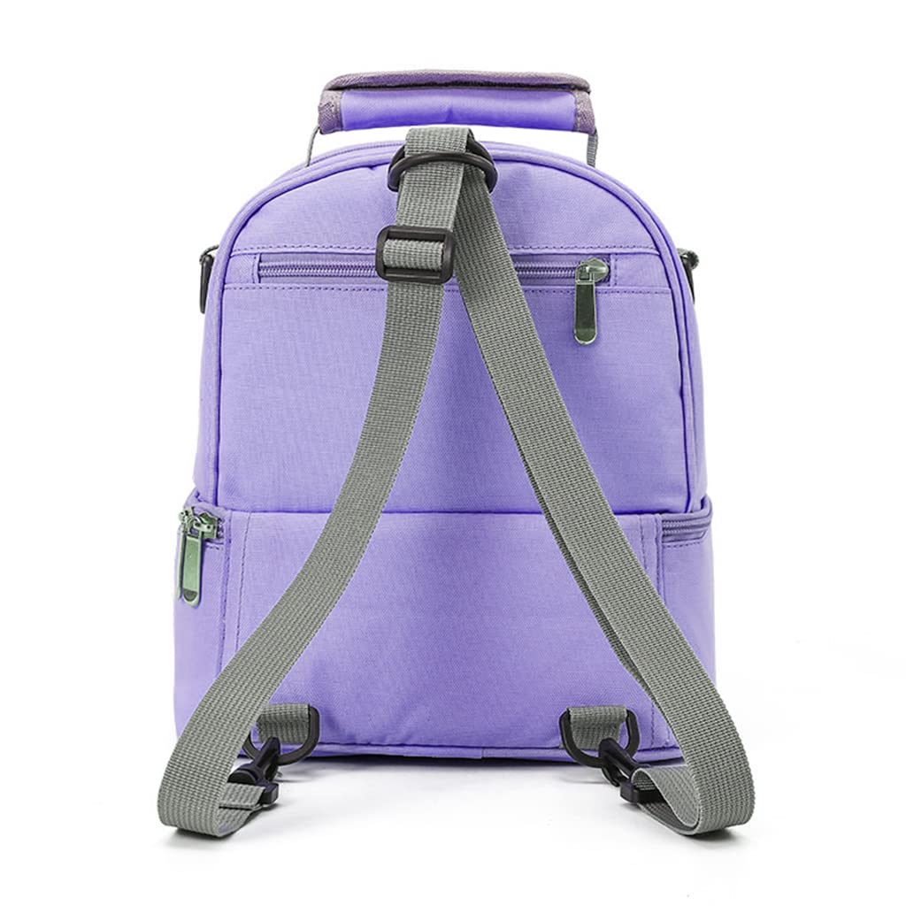 HASTHIP® Bolsa Enfriadora de Leche Materna con Paquete de Hielo,Bolsa Térmica Doble Capa Impermeable para Biberones,Fiambrera Portátil Mochila para Mamá,Apta 6 Botellas - Púrpura