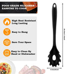 HASTHIP Silicone Spaghetti Spoon and Pasta Tong Set for Serving Noodles with 11 in Handles | Easy to Clean Server
