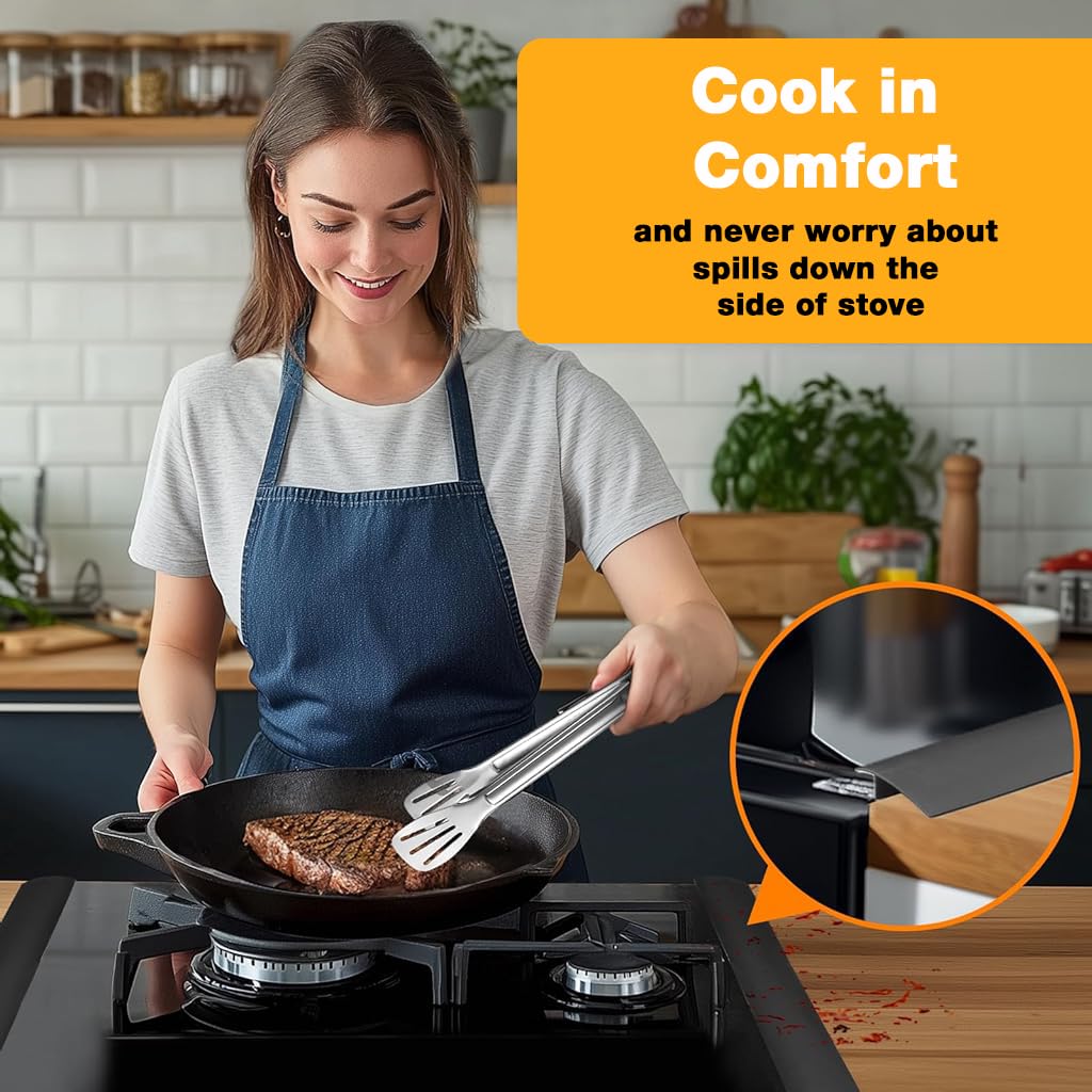 HASTHIP Silicone Stove Gap Filler for Kitchen Gaps featuring Trim to Fit Design 30 in Black