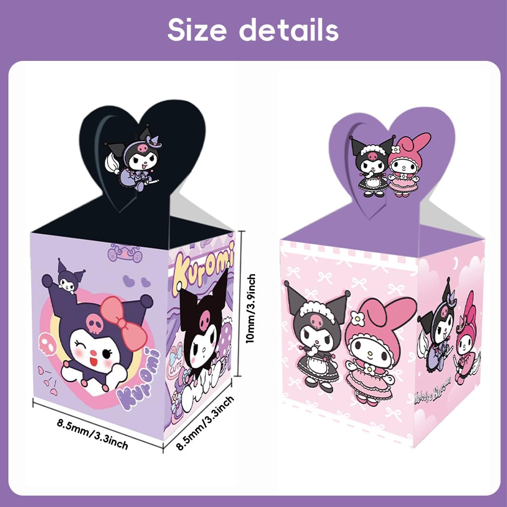 HASTHIP Gift Boxes for Return Gifts featuring Heart Shaped Handle Design | 12Pcs Cute Cartoon Paper Bags for Birthday and Party Favors