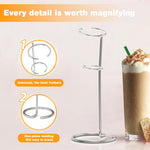HASTHIP Handheld Milk Frother Holder for Table with Dual Ring Support and Stainless Steel Frame