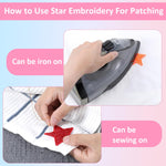HASTHIP Sequin Star Iron on Patches for Clothes Bags and Hats featuring 20Pcs 10 Colors | DIY Craft Embroidery Decorations