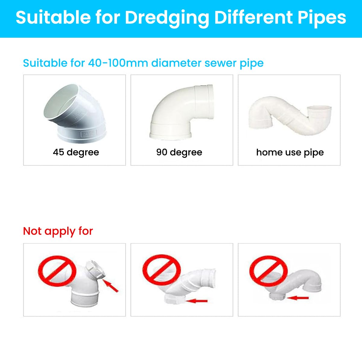 HASTHIP Drain Pipe Cleaner for Power Drill with 8.2 ft Metal Wire and Universal Hex Shank