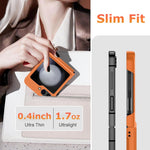 HASTHIP® Brand Case for Samsung Galaxy Z Flip 6, One-Piece Retractable Hinge Cover with Cut-Out Outer Display, Shockproof Anti-Slip Protective Fashion Phone Case, Orange