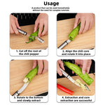 HASTHIP Corer and Pitter Set for Fruits and Vegetables with 11 cm Spiral Serrated Blade | 6 Pieces Stainless Steel Tools with Ergonomic Handles