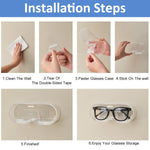 HASTHIP Wall Mounted Glasses Organizer for Sunglasses with Self Adhesive Clear PC Box | 1PC Eyewear Storage for Home and Office