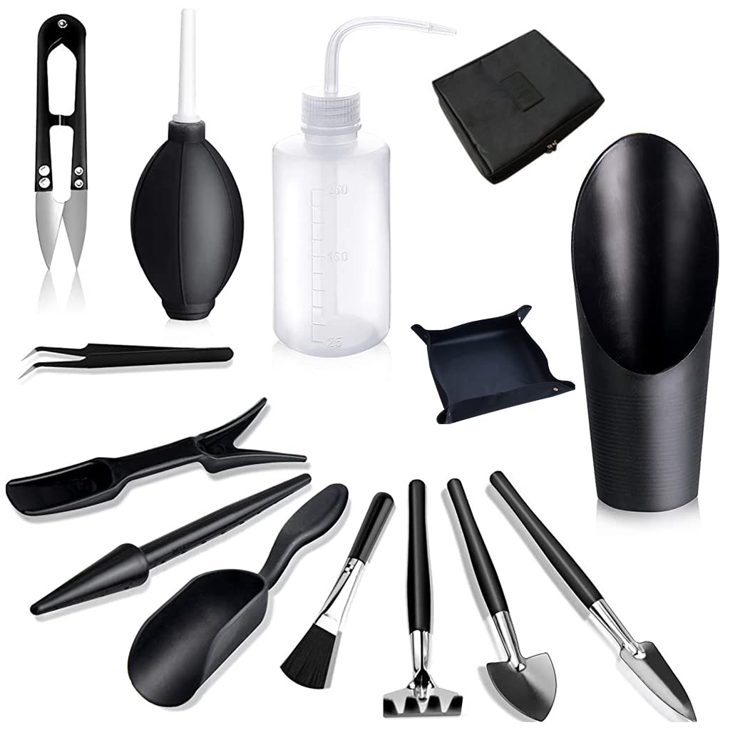 HASTHIP Gardening Tools Kit for Home Gardening with 14pcs Storage Bag and Mat | Mini Plant Set