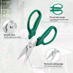 HASTHIP Gardening Scissors Set for Trimming and Pruning with Anti‑Slip Handle | 3Pcs Stainless Steel Blades