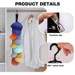 HASTHIP Hat Organizer for Wall and Wardrobe with 8 Clips featuring Swivel Hanging Hook