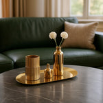 HASTHIP Golden Trays 4PCS for Bathroom Organizing with Stainless Steel Construction | Rust Resistant Finish