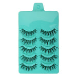 Supvox 5 Pairs Beauty Makeup Handmade Messy Cross Style False Eyelashes Green
