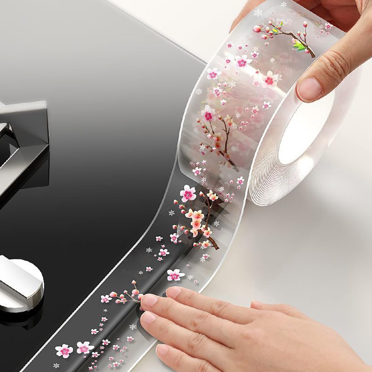 HASTHIP PVC Trim Tape for Kitchen and Bathroom Sealing 3m x 4.2cm | Decorative Waterproof Strip