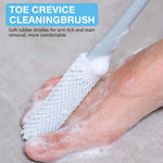 HASTHIP® Toe Cleaning Brush, 15.7" Foot Scrubber in Shower with Long Handle Silicone Foot Brush Soft Skin Exfoliation Lotion Applicator for Men and Women