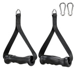 HASTHIP® Mangos de Ejercicio 2 Piezas,Asas de Repuesto Antideslizantes con Hebilla Metálica en D Reforzada para Máquina Cables,Entrenamiento Pecho Fitness en Casa y Gimnasio - Negro