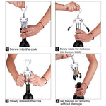 HASTHIP Wine Opener for Home and Bar with Ergonomic Wing Design and Stainless Steel Corkscrew | Includes Chrome Bottle Stopper