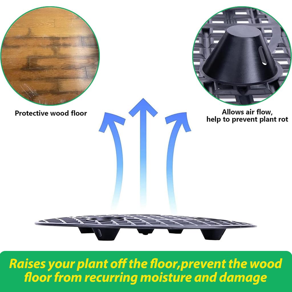HASTHIP Mesh Plant Stand for Home and Garden featuring Anti‑Skid Feet and 11.8 in Round Design | Enhances Drainage and Airflow