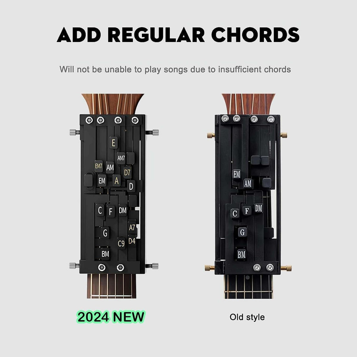 HASTHIP Guitar Chord Presser for Beginners with Clip-on Design and Capo Compatibility 2PCS