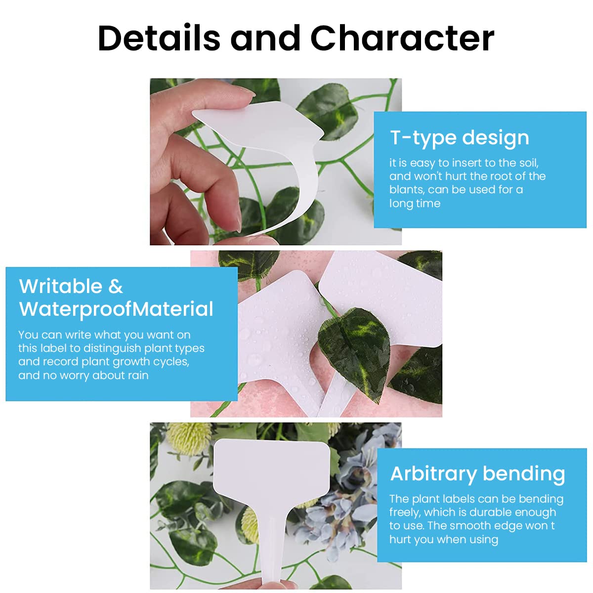 HASTHIP Plant Labels for Gardening with 100 pcs 10 cm PP Tags | Reusable White Name Tags
