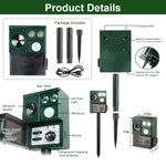 HASTHIP Solar Animal Repellent for Mice Rodents and Birds with IPX4 Waterproof Dual Alarm Mode