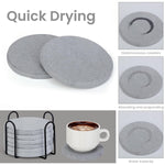 HASTHIP Cup Coasters for Kitchen with Anti Slip Backing featuring 6pcs 3.9 in Grey Design