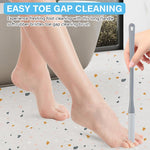 HASTHIP® Toe Cleaning Brush, 15.7" Foot Scrubber in Shower with Long Handle Silicone Foot Brush Soft Skin Exfoliation Lotion Applicator for Men and Women