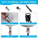 HASTHIP® Sink Drain Kit with Flexible Expandable P-Trap Pipe Tube Anti-Odor Bathroom 3 in 1 Plumbing Fits for 3-4.5 cm Hole Kitchen Sewer 3PCS