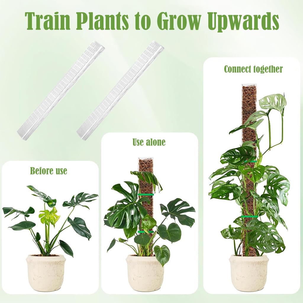 HASTHIP Plastic Moss Pole for Monstera and Pothos 6pcs 23.62in | Hollow Out Upright Growing Support