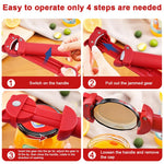 HASTHIP Retractable Multifunctional Can Opener with Adjustable Stainless Steel Cap Remover (Red)