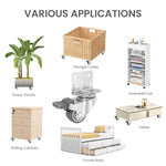 HASTHIP® L-Shaped Caster Wheels, 1 Inch L-Shaped Small Rubber Casters Set of 4, 360 Degree Plate Swivel Castors Wheel, Casters Wheels for Furniture, Swivel Furniture Casters, Load 200lbs