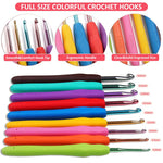 HASTHIP Crochet Hook Set for DIY Crafts with 9 Sizes and Soft Rubber Handles | Storage Bag
