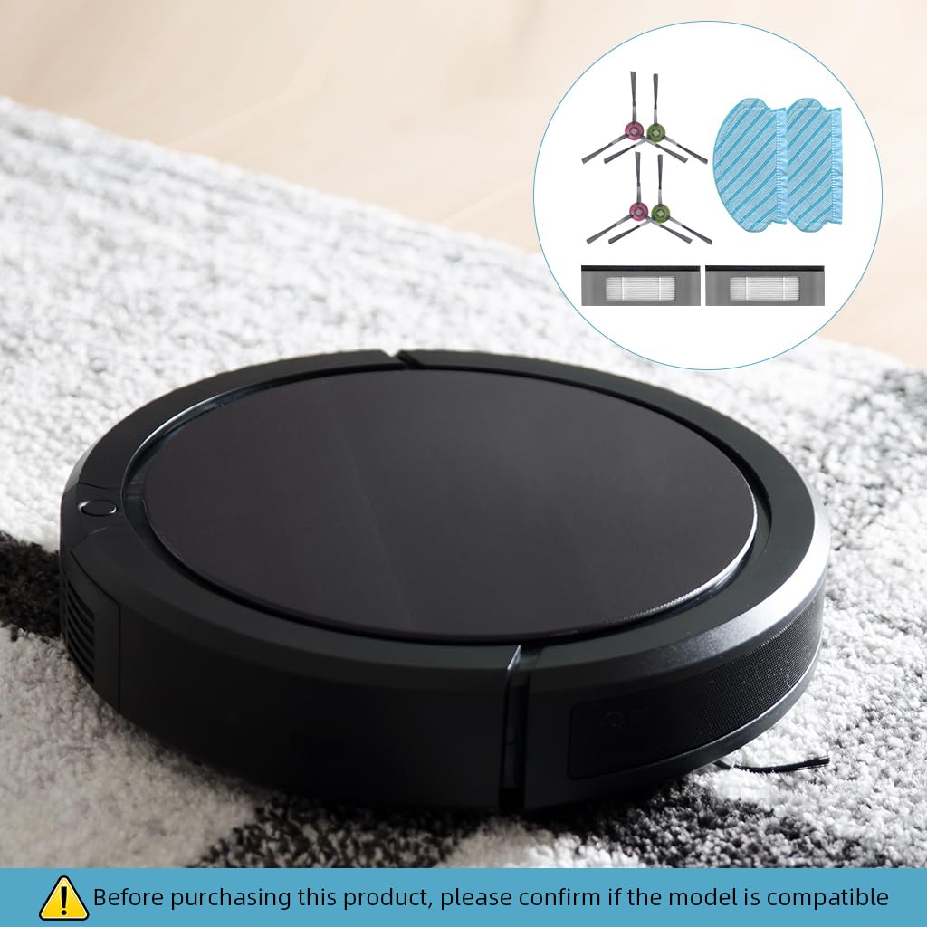 HASTHIP Replacement Accessories Kit for Ecovacs Deebot N8 OZMO 920 950 with 8 pcs Set | 4 Side Brushes 2 Mop Cloths and 2 HEPA Filters