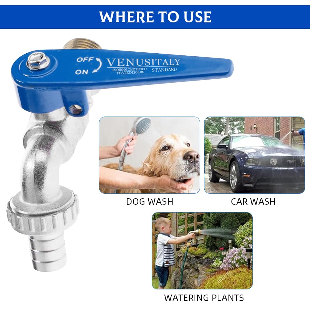 HASTHIP Tap with Lock 1/2 Thread Faucet for Outdoor Spigots and Garden Use | Zinc Alloy Construction