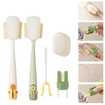 HASTHIP® Cepillos de Limpieza 5 en 1 Reutilizables, Juego Multifuncional para Botellas, Pajitas, Tapas, Tazas y Espacios Estrechos, Cepillos de Plástico sin BPA para Cocina, Viaje y Hogar