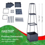 HASTHIP Plant Stand Support for Climbing Plants with 114cm Trellis | UV‑Resistant PP Planter Box