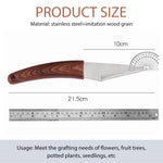 HASTHIP Grafting Tool for Organic Fruit Trees with Ergonomic Wooden Handle | Stainless Steel Cutter in Portable Leather Pouch