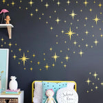 HASTHIP Star Wall Stickers for Home with Peel and Stick Acrylic Design | 4 Sheets for Kids Room Decor