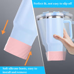 HASTHIP Water Bottle Protective Silicone Boot for Stanley Quencher 20oz 30oz 40oz | 2PCS Purple Cup Bottom Protector