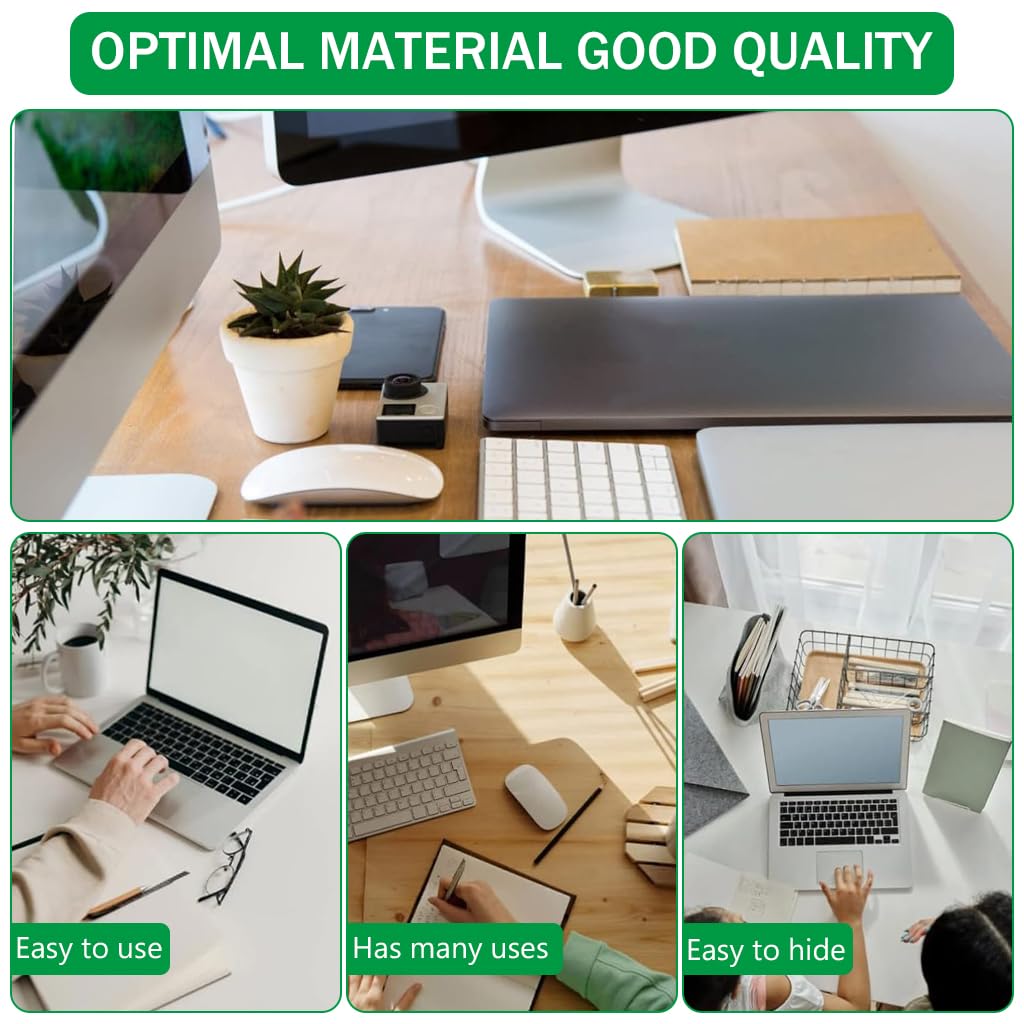 HASTHIP Desk Hole Cap for Office Cable Management 80x80mm with Flip Lid & Brush | Aluminium 3 PCS