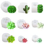 HASTHIP Succulent Silicone Molds for DIY Resin Crafts featuring 9 Styles & Non Stick Design | Food Grade Reusable White Set