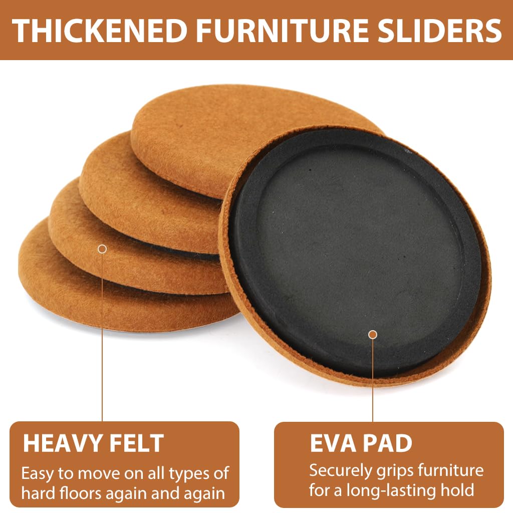 HASTHIP Chair Leg Floor Protectors for Wooden Floors with 3.5 in Felt Pads | Noise Reduction