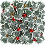 HASTHIP® 30Pcs Christmas Holly Berries with Green Leaves Christmas Decorations Gold and Red Artificial Holly Berries Hanging Christmas Ornaments for Xmas Tree, Garland Wreath, Home Decor