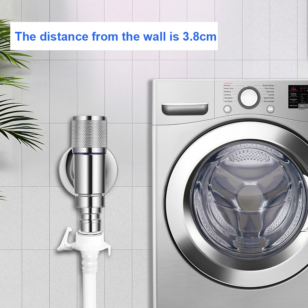 HASTHIP Washing Machine Faucet for Laundry and Dishwasher | 3PCS Stainless Steel Chrome