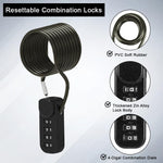 HASTHIP Metal Coil Cable Lock for Bike and Luggage featuring 1.2m Cable and 4 Digit Combo | Keyless Portable Security