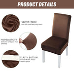 HASTHIP® Dining Chair Cover Set of 6 - Washable Removable Short Dining Chair Covers Protector Seat Slipcover Hotel Velvet Covers - Bronze