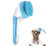 HASTHIP® Pet Bath Brush Dog Cat Grooming Brush,Silicone Shampoo Brush for Shedding,Massaging Pet Shower Bath Comb for Short & Long Haired Dogs & Cats Self-Cleaning Bubble Maker Soft Hair Removal