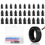 HASTHIP® Kit de Reparación de Neumáticos Sin Cámara 30 Piezas,3 Tamaños Clavos Acero al Carbono con Destornillador,Herramienta Portátil Sellado Antifugas Universal para Coche Moto y