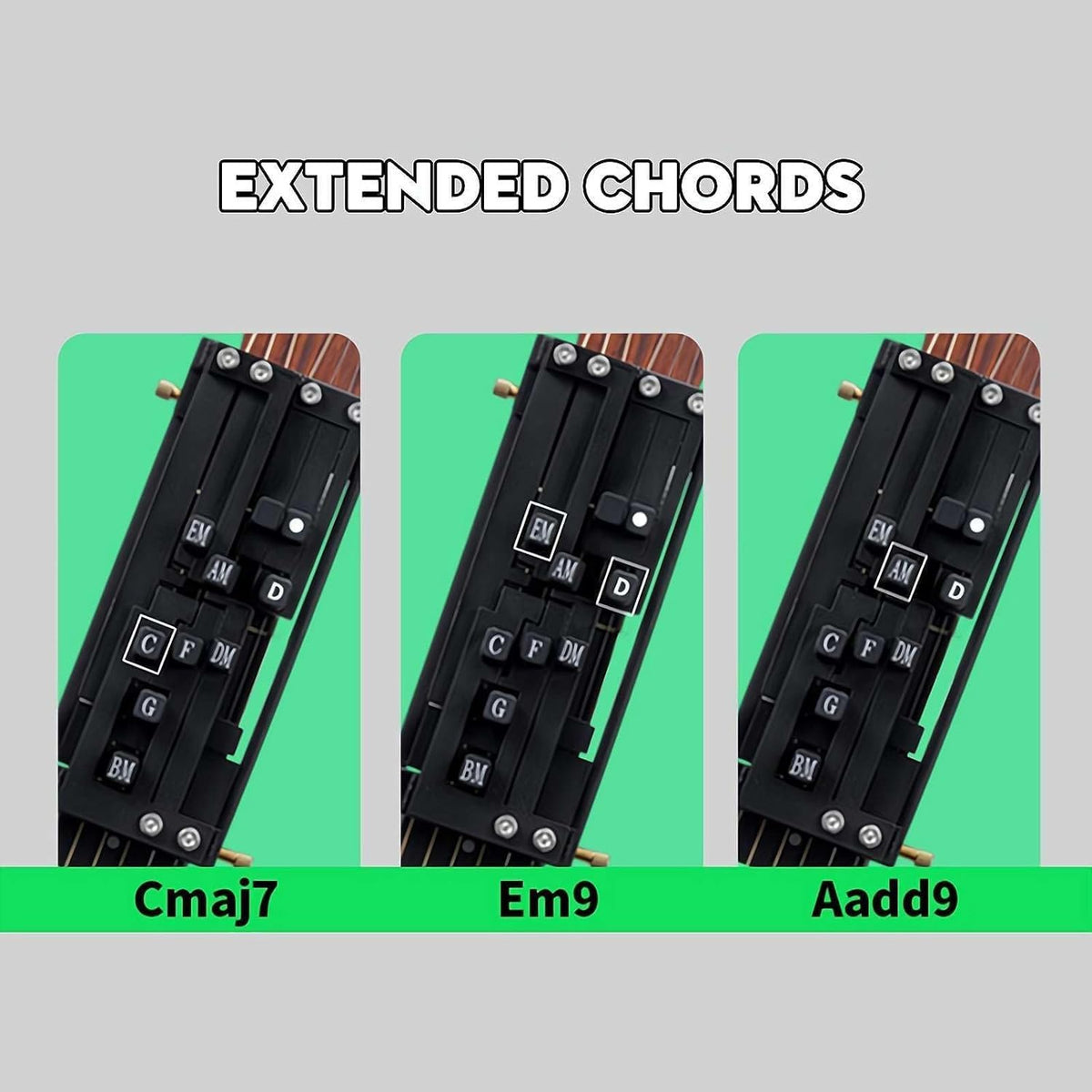 HASTHIP Guitar Chord Presser for Beginners with Clip-on Design and Capo Compatibility 2PCS
