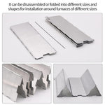 HASTHIP® 84 * 24Cm Windshield For Camping Wood Stove With Nylon Drawstring Pouch,10 Plates Aluminum Folding Windproof Screen For Camping Stove Windpscreen Stand For Camping Stove, Camping Accessories
