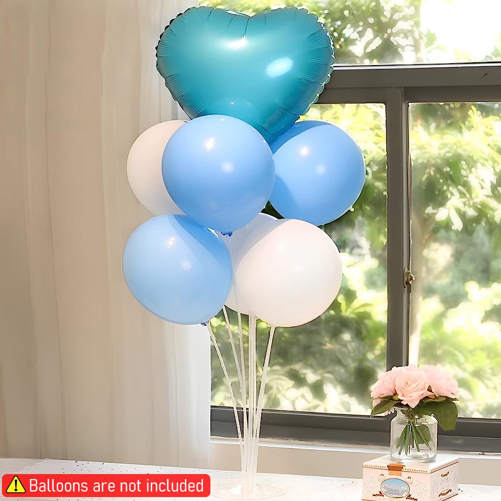 6Pcs Balloon Stand for Decoration, Balloon Supplies with Dot Stickers Balloon Accessories, Balloon Sticks with Base for Table Birthday Baby Shower Graduation Party Decorations